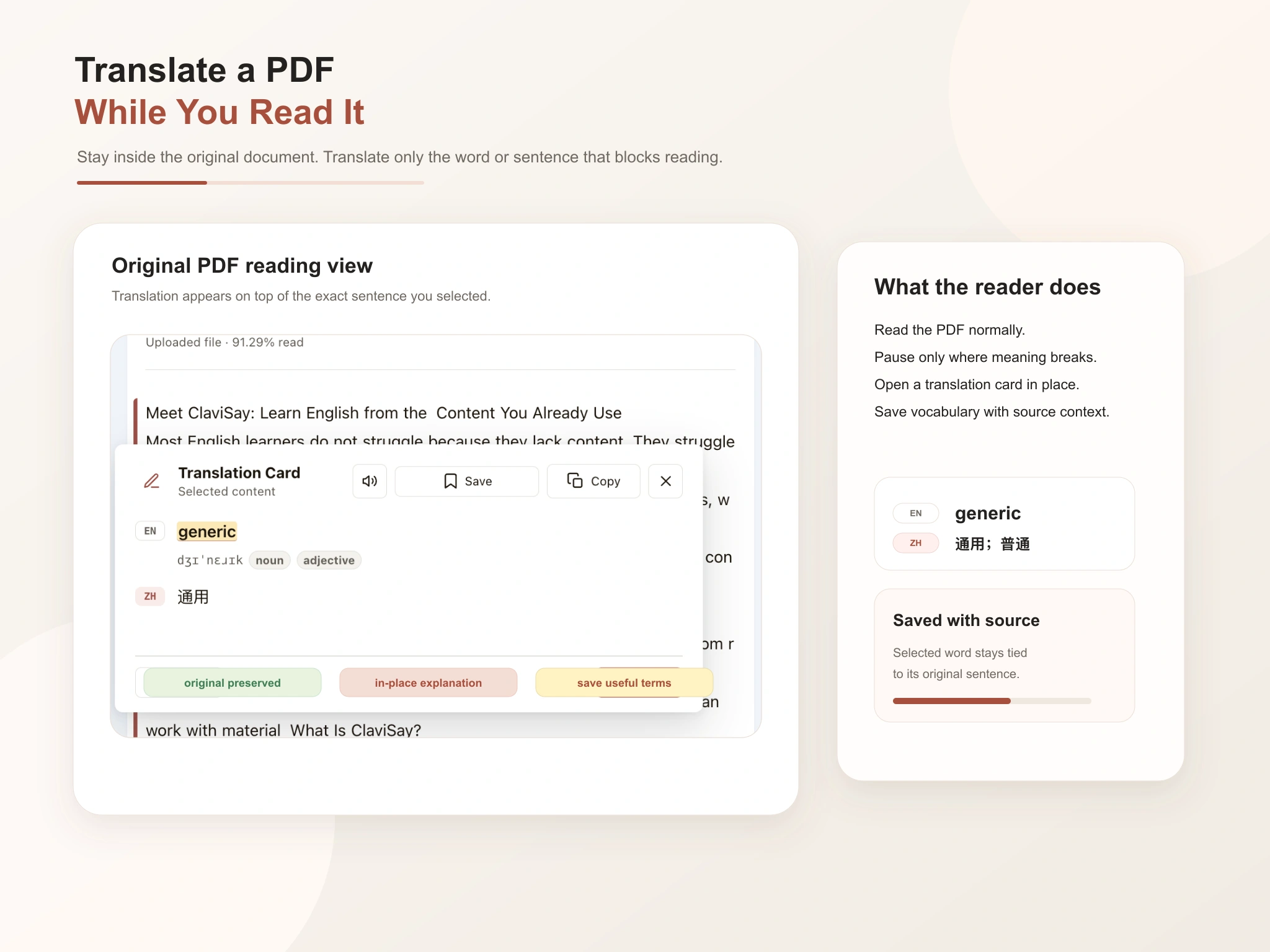Translate a PDF While You Read It, Not After